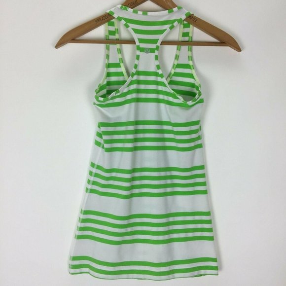 Lululemon Run 6 Green Racerback Tank Top Shirt Yellow Womens Workout Athletic S - Picture 2 of 3